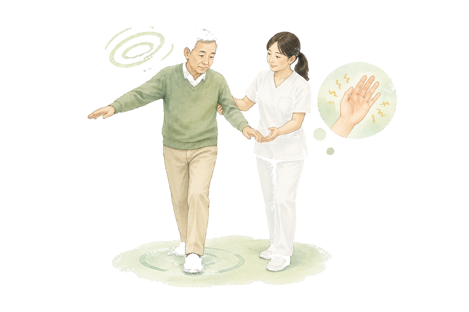 めまい・しびれの診療を表す患者向けイラスト